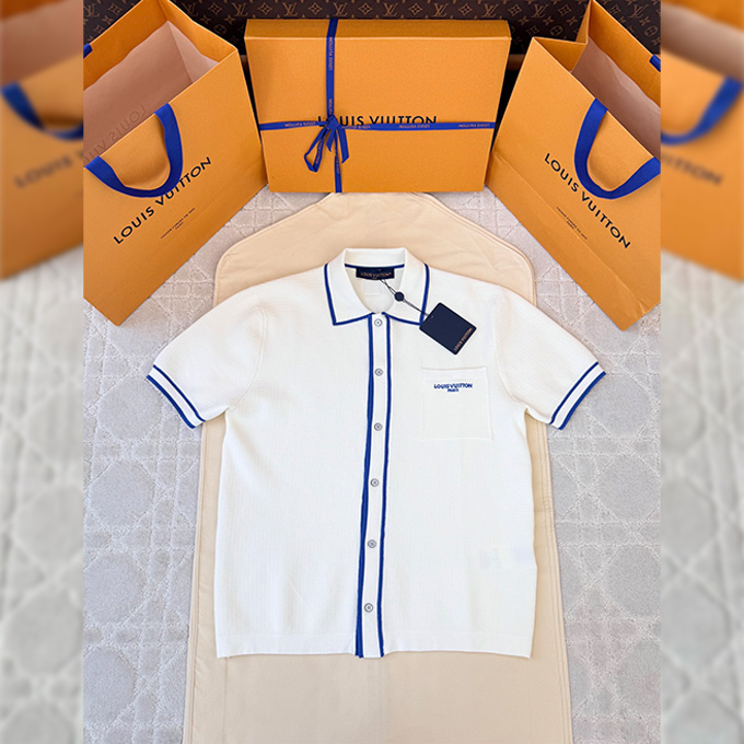 lv louis vuitton waffle knit polo shirt